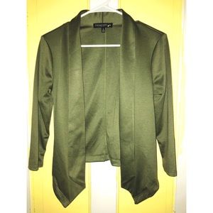 Olive green blazer.